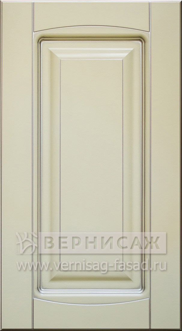 Фасады в пленке ПВХ, Фрезеровка № 62, цвет Ваниль, патина - серебро 